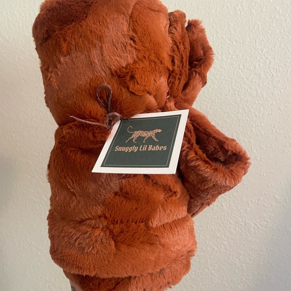 Rust Minky Baby Handmade Blanket - Picture 2 of 3